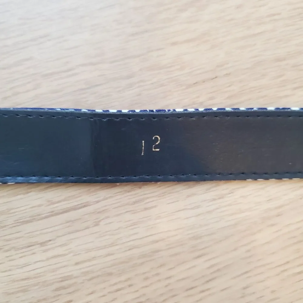Vintage 80's Blue Patterned Cloth Belt